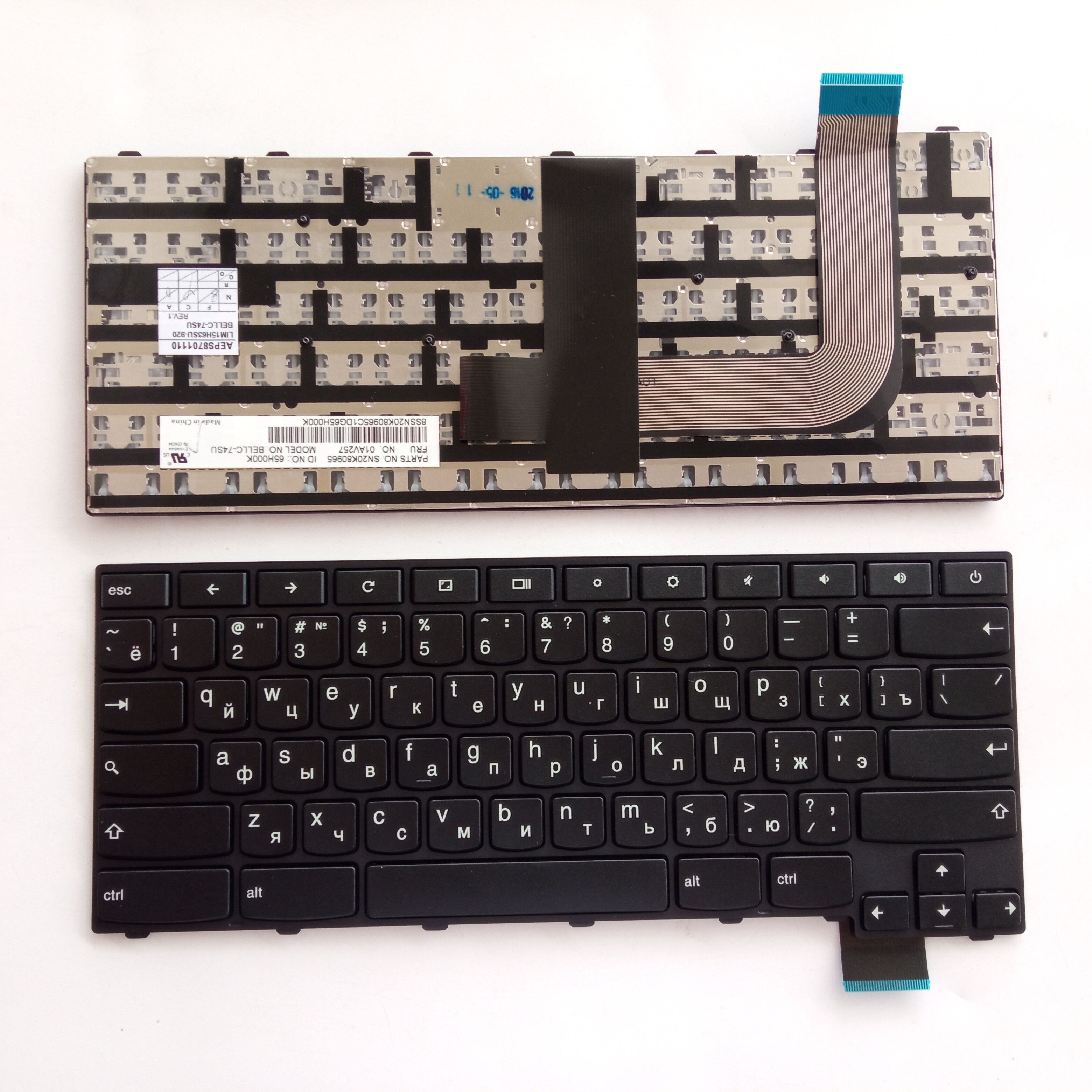 Picture of New Replacement Laptop Keyboard For IBM Chromebook 13/T460S/T470S Google version with switch BLACK FRAME BLACK RU Layout